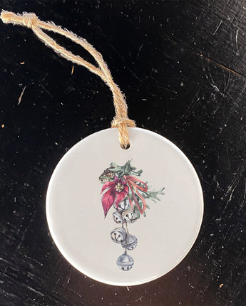 Poinsettia Bells - Ornament