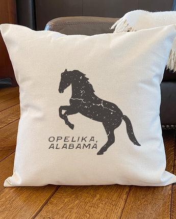 Horse Silhouette - Custom Square Canvas Pillow