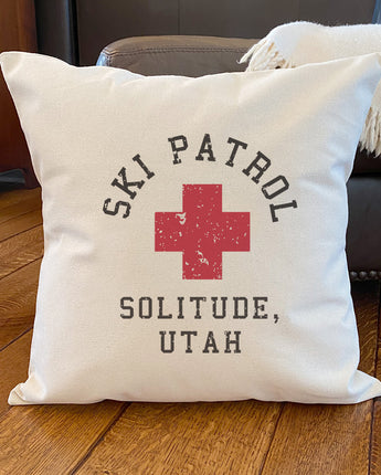 Ski Patrol w/ City State - Square Canvas Pillow