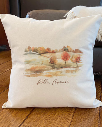 Fall Rolling Hills - Custom Square Canvas Pillow