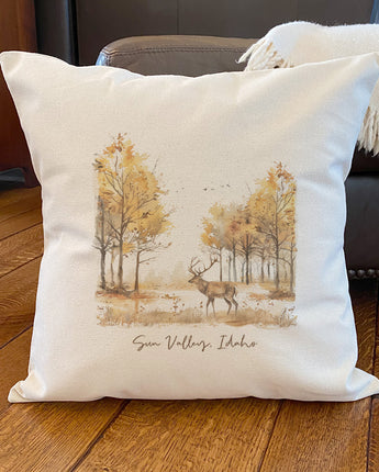 Early Fall Buck - Custom Square Canvas Pillow