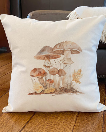 Mushroom Bunch - Customizable Square Canvas Pillow