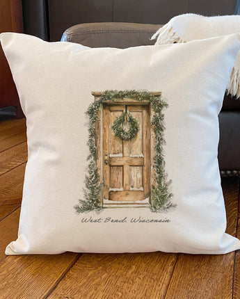 Pinehaven Door - Custom Square Canvas Pillow