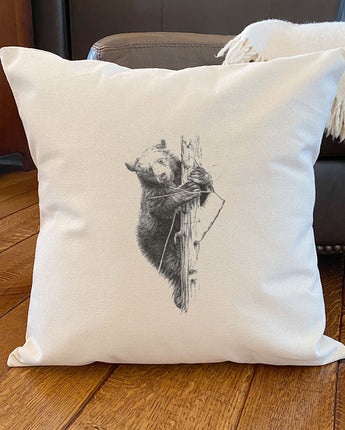 Hand Drawn Bear Cub - Square Canvas Pillow