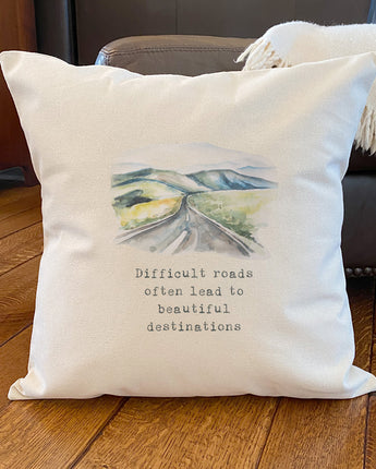 Beautiful Destinations Watercolor - Square Canvas Pillow