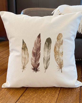 Four Feathers - Square Canvas Pillow