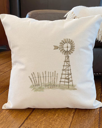 Watercolor Weathervane Scene - Square Canvas Pillow