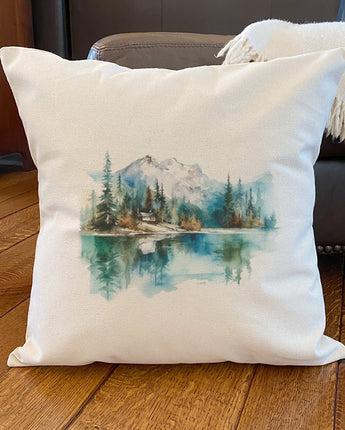 Mountains and Lake - Square Canvas Pillow