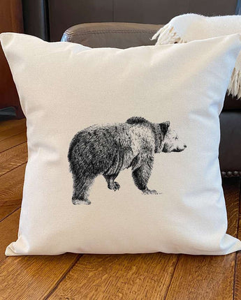 Bear Sketch - Square Canvas Pillow