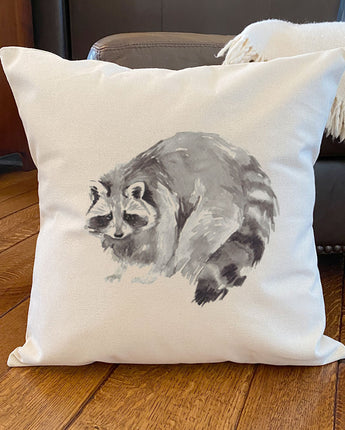 Watercolor Raccoon - Square Canvas Pillow