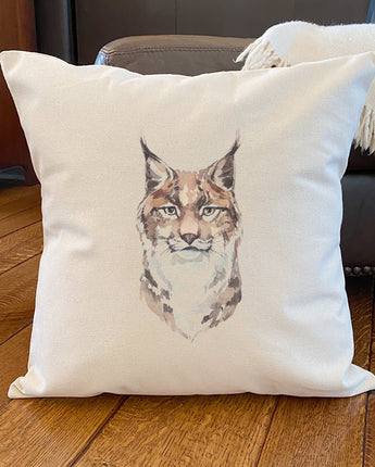 Watercolor Lynx - Square Canvas Pillow