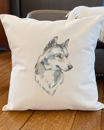 Watercolor Wolf Head - Square Canvas Pillow