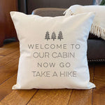 Welcome to Our Cabin (Trees) - Square Canvas Pillow