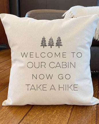 Welcome to Our Cabin (Trees) - Square Canvas Pillow