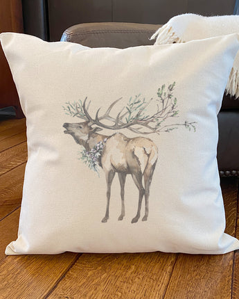 Winter Elk - Square Canvas Pillow