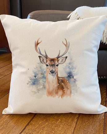 Winter Buck - Square Canvas Pillow