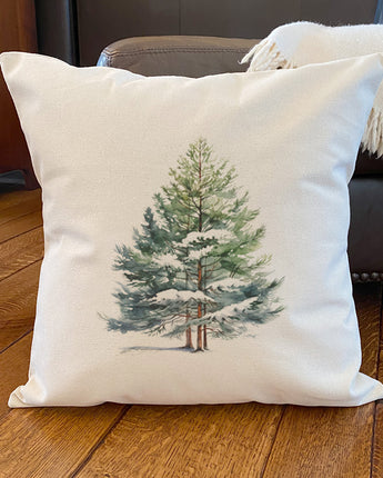 Winter Pine Trees - Square Canvas Pillow