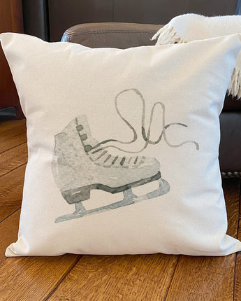 Watercolor Ice Skate - Square Canvas Pillow