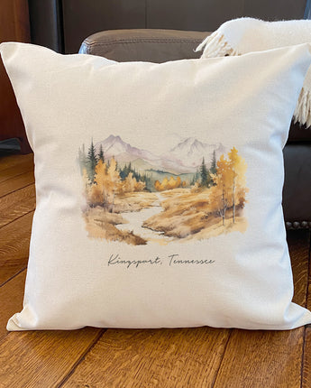 Autumn Mountain Scene - Custom Square Canvas Pillow