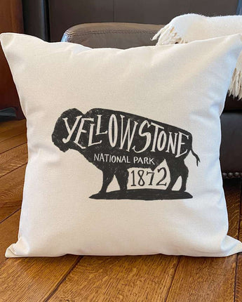 Yellowstone National Park Buffalo - Square Canvas Pillow