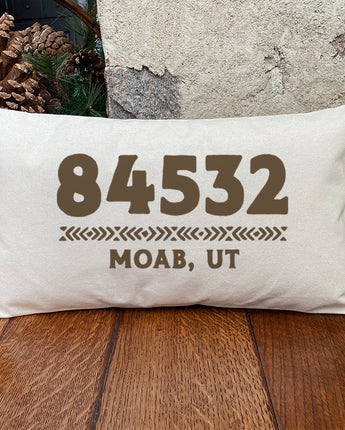 Western Zip Code w/ City State - Rectangular Canvas Pillow