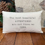 Beautiful Adventures (Quote) - Rectangular Canvas Pillow