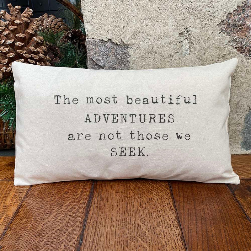 Beautiful Adventures (Quote) - Rectangular Canvas Pillow