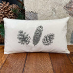 Hand Drawn Pinecones - Rectangular Canvas Pillow