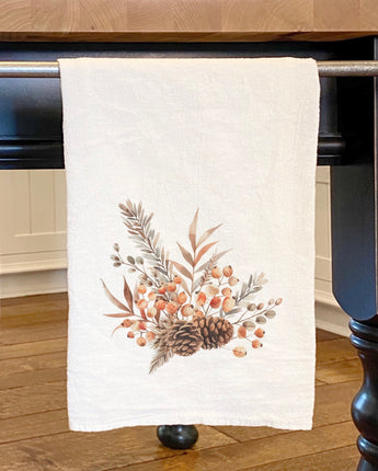 Pinecone Arrangement - Customizable Cotton Tea Towel