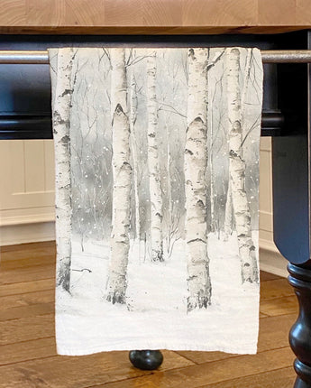 Winter Birch Trees - Cotton Tea Towel