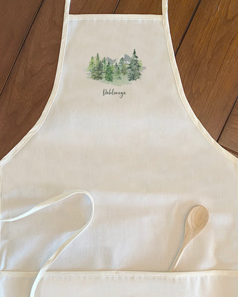 Watercolor Mountain Scene, Custom - Women's Apron