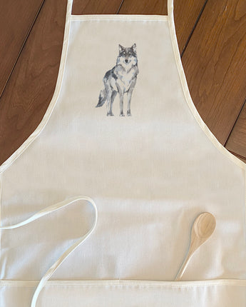 Watercolor Standing Wolf - Women's Apron