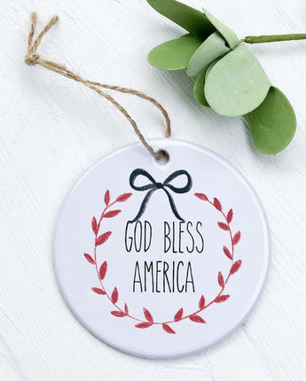 God Bless America Wreath - Ornament