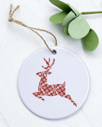 Red Holiday Deer - Ornament