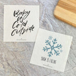 Baby It's Cold Outside, Snow is Falling 2 pk - Swedish Dish Cloth