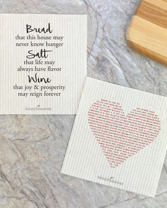Bread Salt Wine, Heart Verses 2 pk - Swedish Dish Cloth