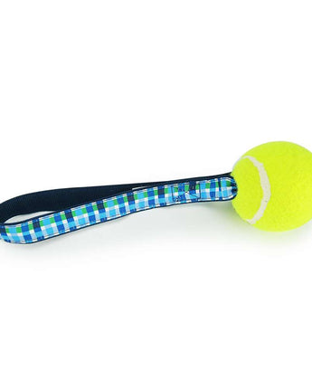 Summer Plaid (Blue) - Tennis Ball Toss Toy