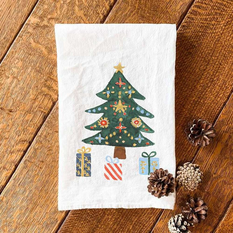 Christmas Tree with Gifts - Cotton Tea Towel