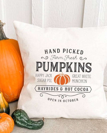 Hand Picked Pumpkins - Square Canvas Pillow