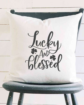 Lucky and Blessed - Square Canvas Pillow