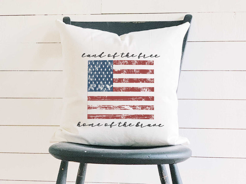 American Flag - Square Canvas Pillow