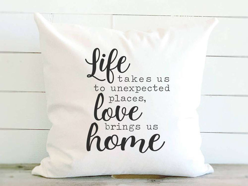 Life Love Home Quote - Square Canvas Pillow