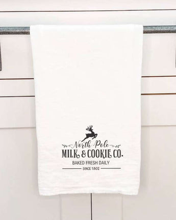 North Pole Milk & Cookies - Cotton Tea Towel