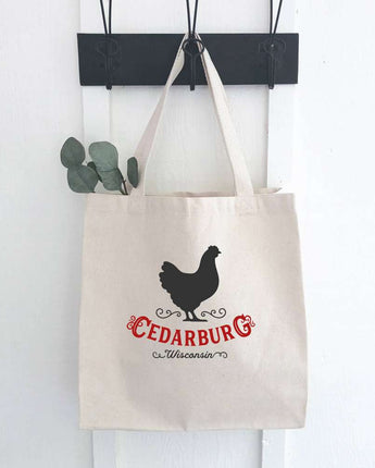 Vintage Icon (Chicken) City/State - Canvas Tote Bag