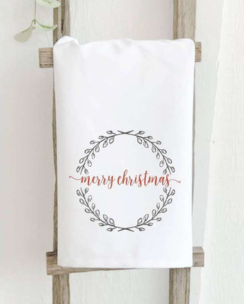 Merry Christmas Wreath - Cotton Tea Towel