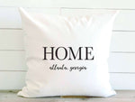 Home with City and State - Square Canvas Pillow