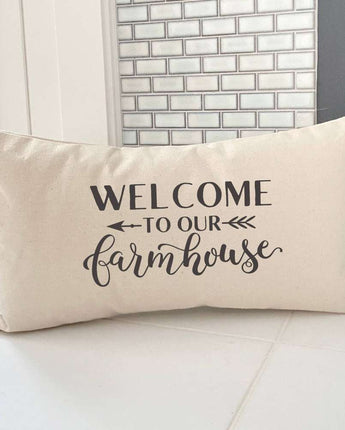 Welcome to Our Farmhouse - Rectangular Canvas Pillow