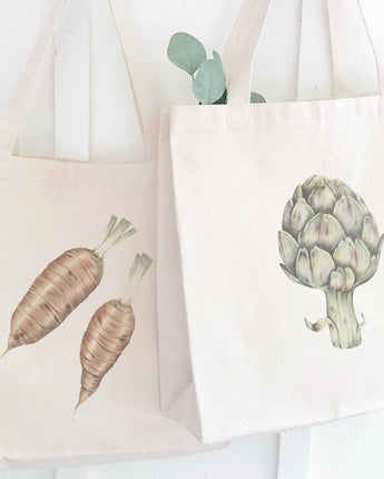 Assorted Artichoke & Carrot Designs - Canvas Tote Bags