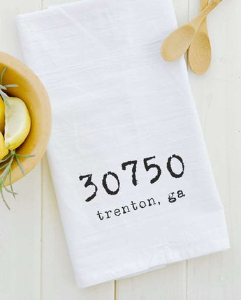 Customizable Zip Code - Cotton Tea Towel