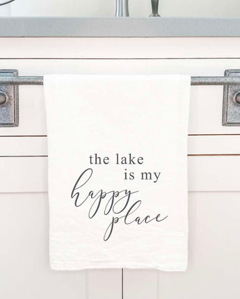 The Lake is My Happy Place - Cotton Tea Towel